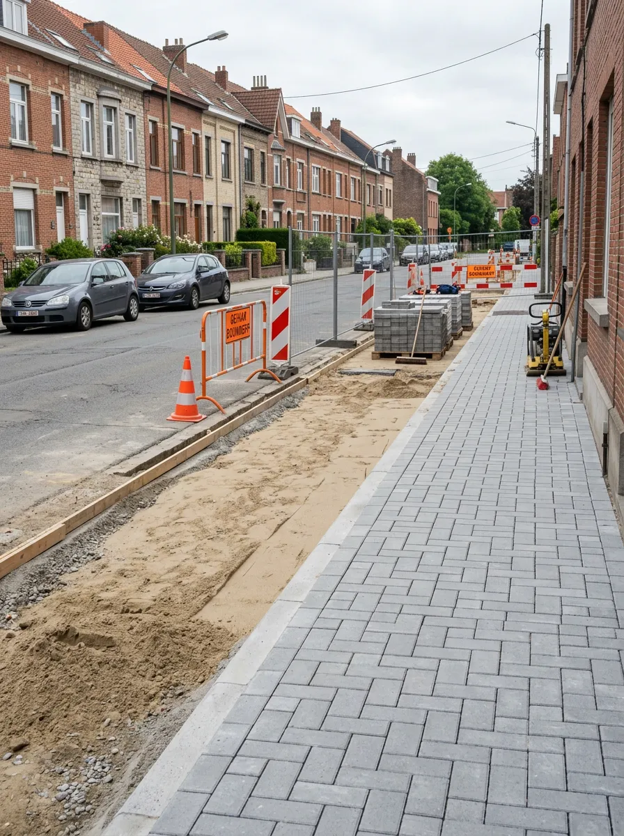 Openbaar voetpad — Wegenwerken — Voetpad